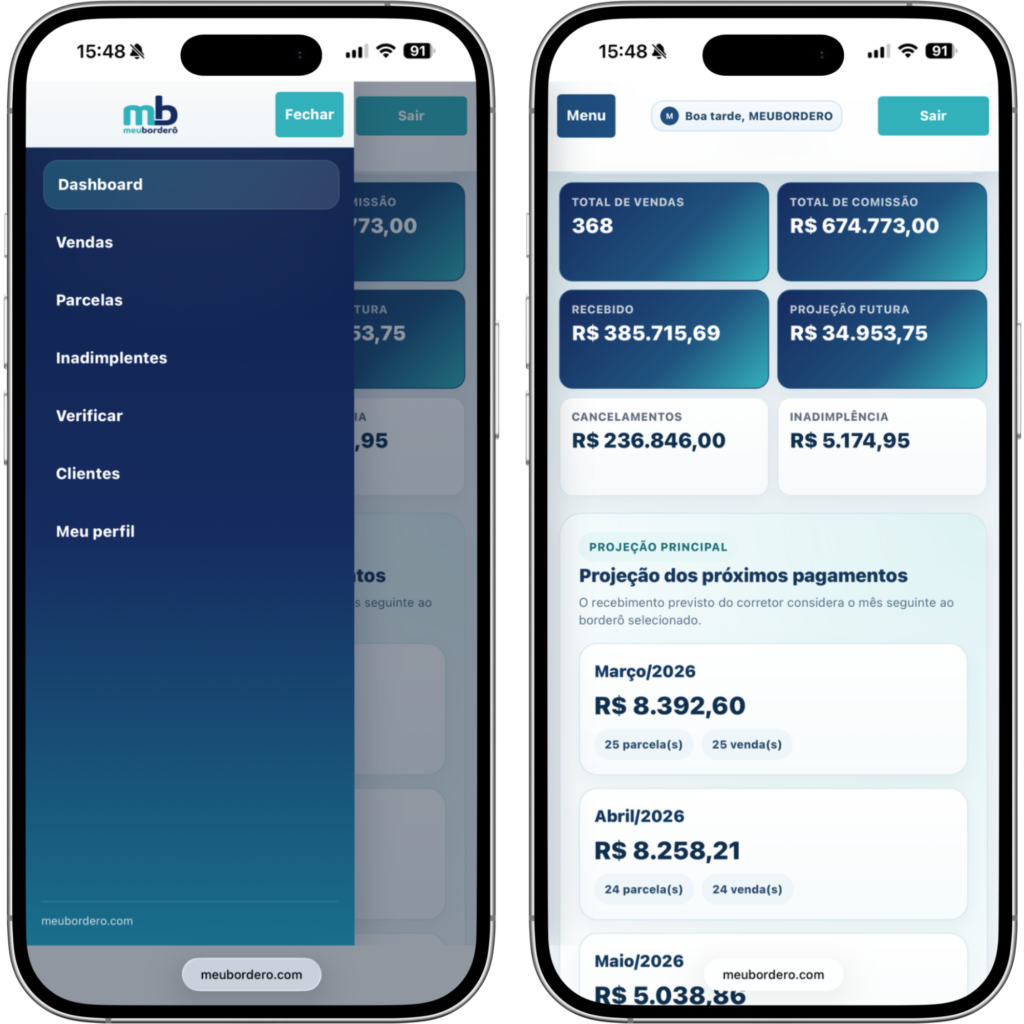 MeuBorderô no celular